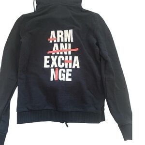Armani Exchange Charcoal Zip-Up Hoodie